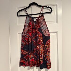 Blue and red pattern tank 
Large
